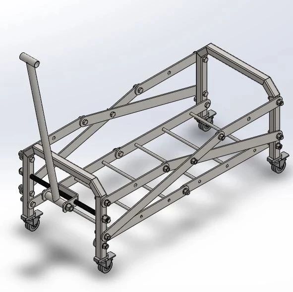 【工程机械】Folding Pull Wagon可折叠手拉车结构3D图纸 STEP格式