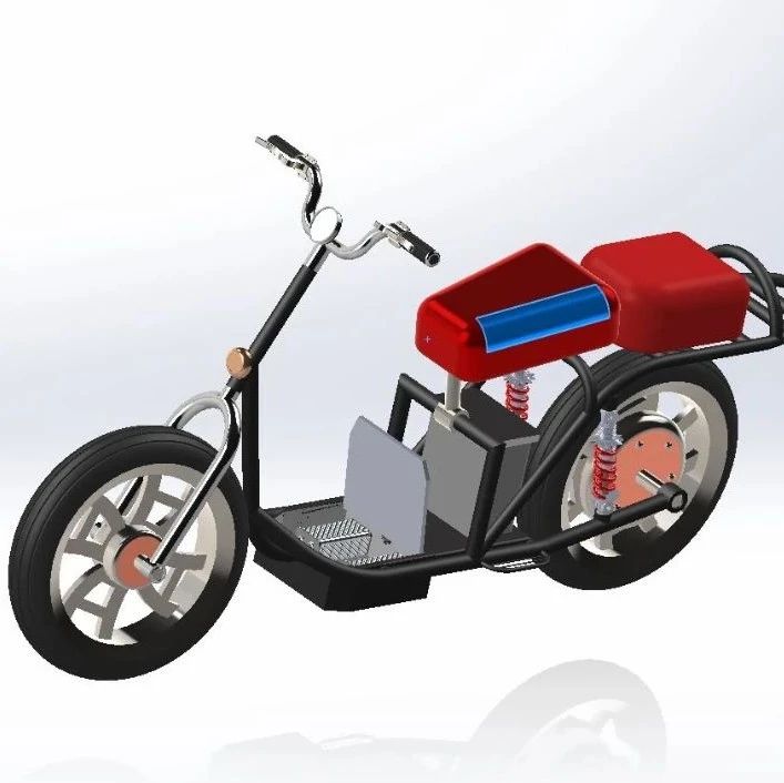 【其他车型】ELECTRIC MOPED电动小摩托车造型3D图纸 STEP格式