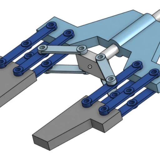 【工程机械】简易夹爪结构3D图纸 iges格式