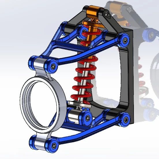 【工程机械】Suspension悬架模型(关联弹簧)3D图纸 Solidworks设计