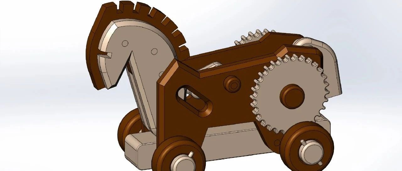 【精巧机构】Toy Horse玩具四轮马车3D数模图纸 Solidworks设计