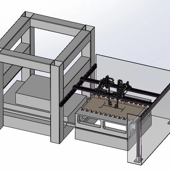 【非标数模】自动布料切豁口设备3D图纸 Solidworks20设计