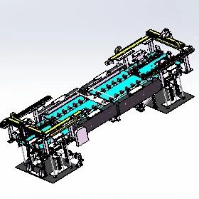 【非标数模】智能玻璃自动平整塑形生产设备3D数模图纸 Solidworks17设计