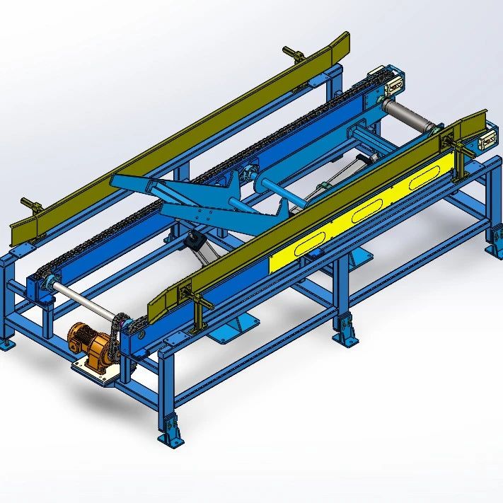 【非标数模】180°翻转链条线3D数模图纸 Solidworks18设计