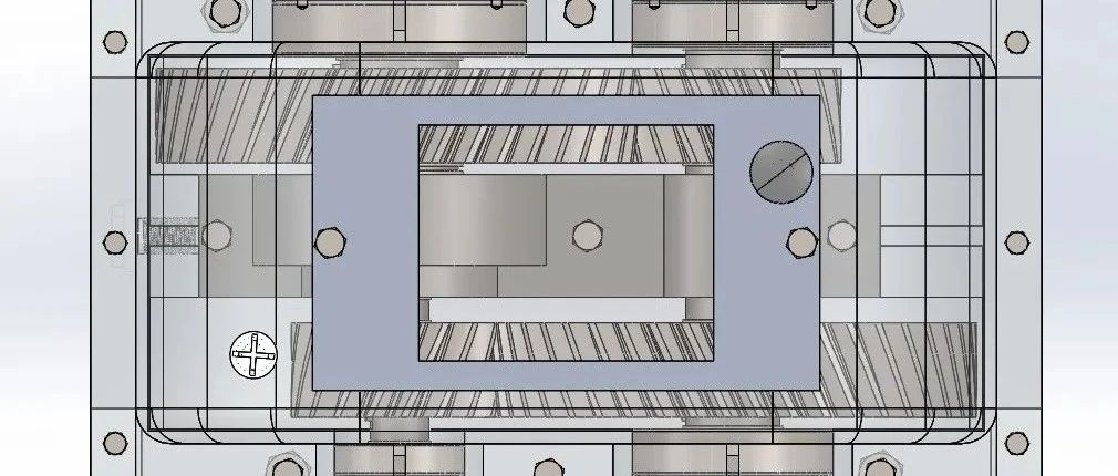 【差减变速器】二级回动式齿轮箱3D数模图纸 Solidworks设计