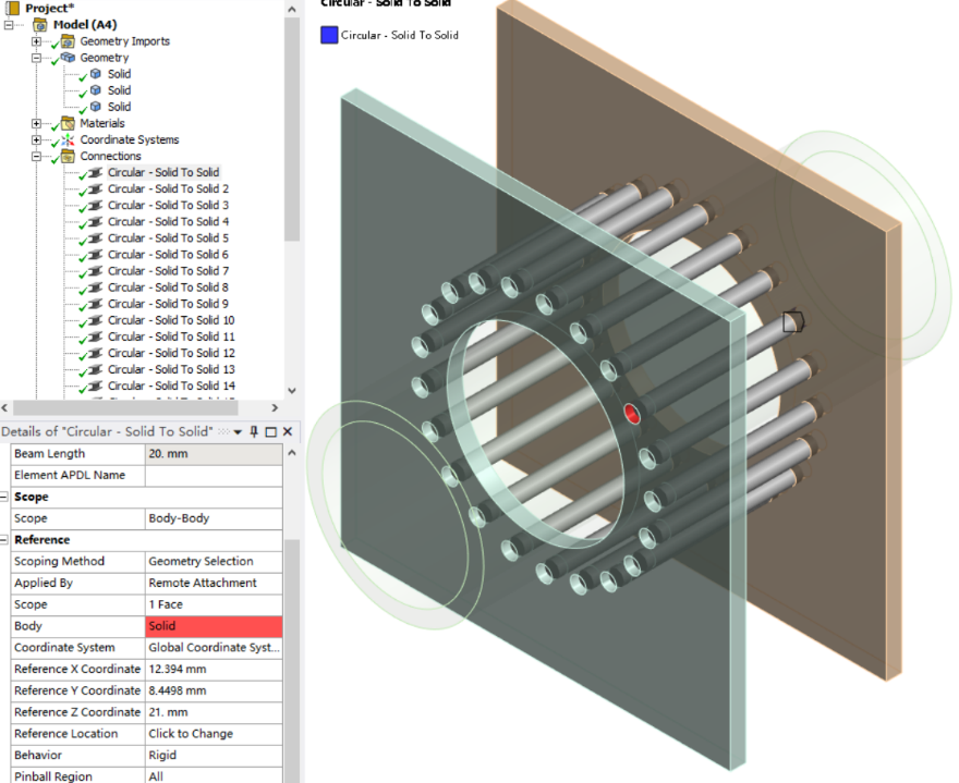 ANSYS Workbench中批量建立螺栓的方法+批量建立弹簧的方法的图8