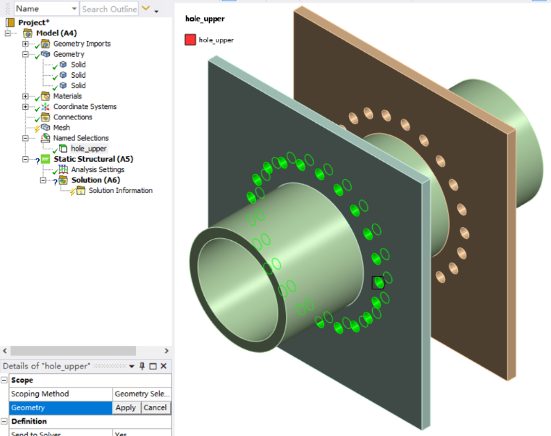 ANSYS Workbench中批量建立螺栓的方法+批量建立弹簧的方法的图3