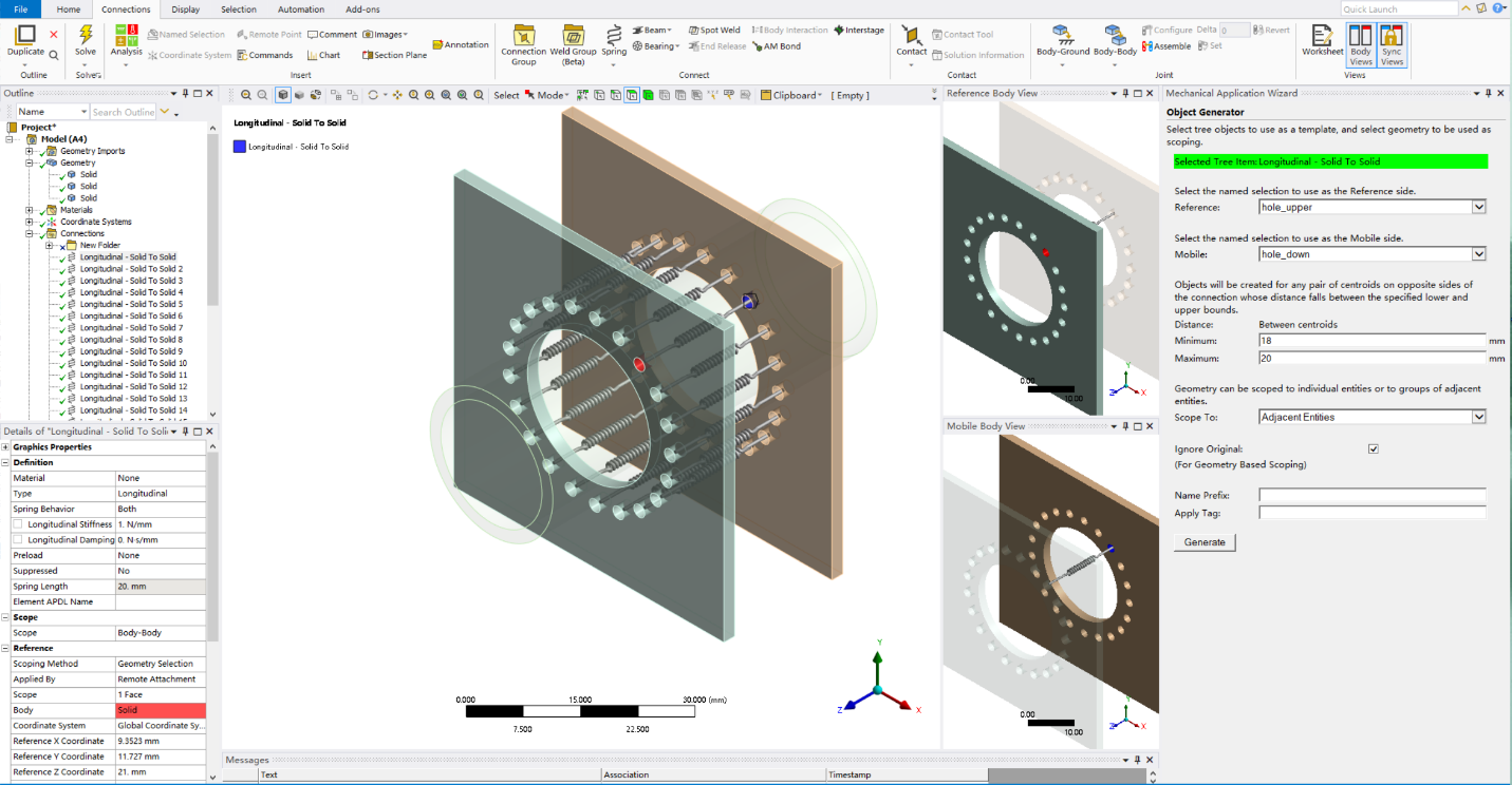 ANSYS Workbench中批量建立螺栓的方法+批量建立弹簧的方法的图9