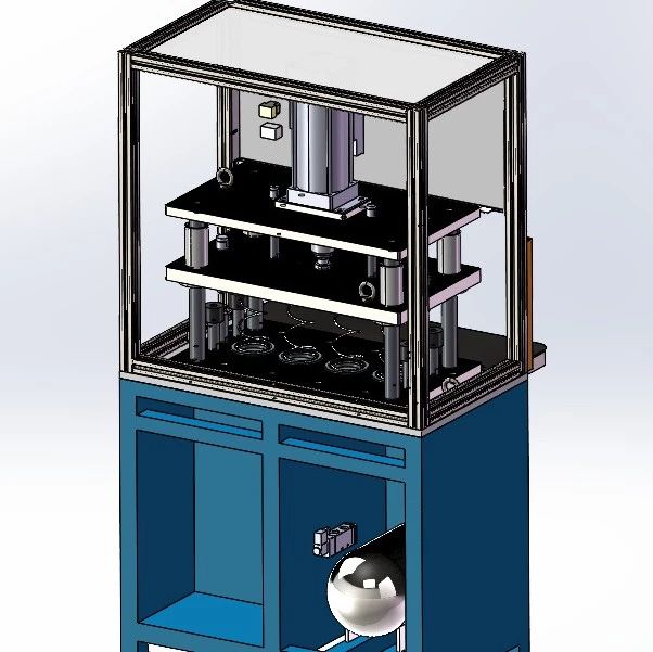 【非标数模】锥度弹簧弹簧定型机强压机3D数模图纸 Solidworks22设计