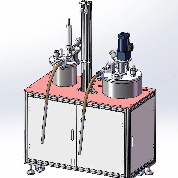 【非标数模】涂胶机真空胶桶（送胶单元）3D数模图纸 Solidworks16设计