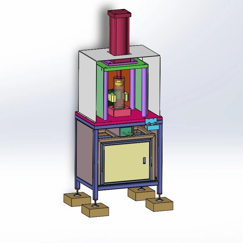 【非标数模】基于粘接产品冲压系统3D数模图纸 Solidworks18设计