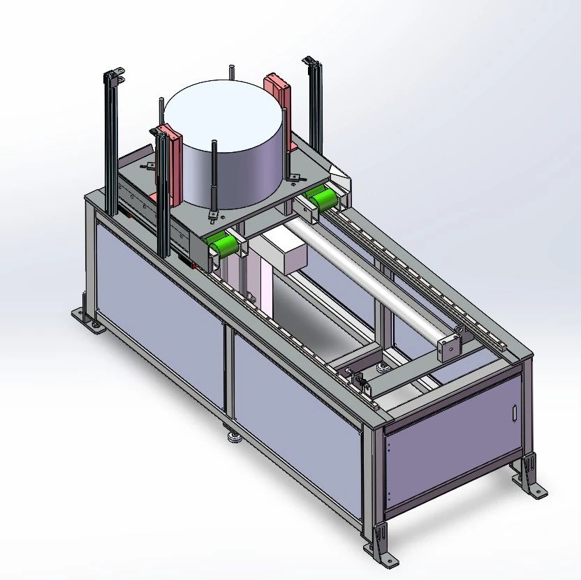 【非标数模】圆形薄板滑台输送装置3D数模图纸 Solidworks22设计