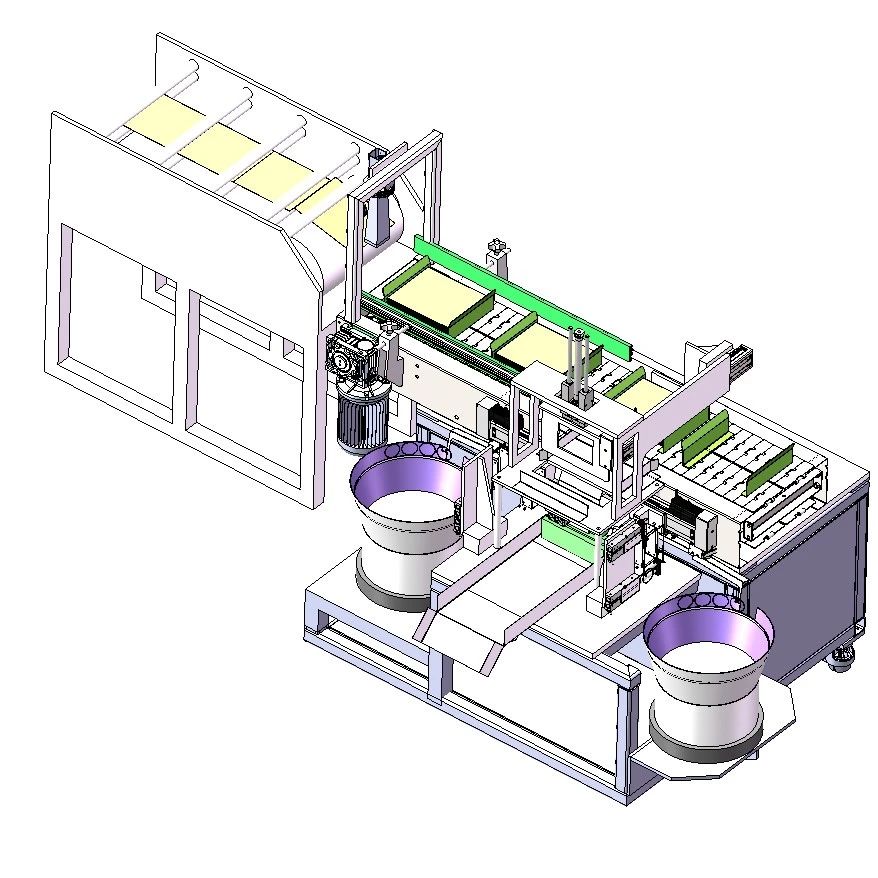 【非标数模】自动折纸袋套皮筋设备3D数模图纸 Solidworks19设计