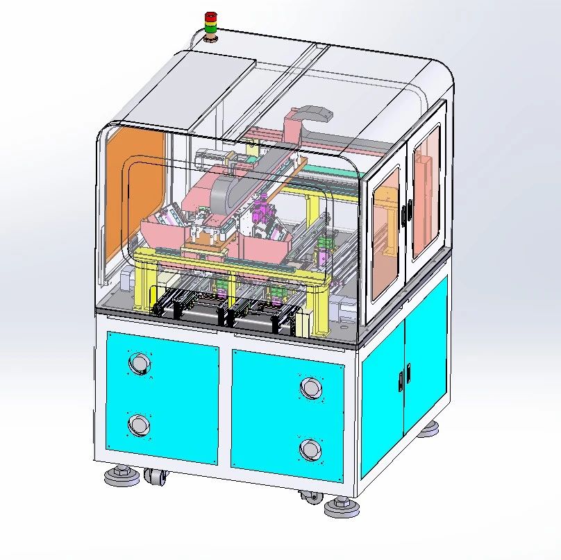 【非标数模】3C贴膜前撕膜机3D图纸 Solidworks20设计