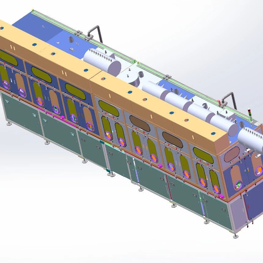 【非标数模】软包动力锂电池高效率真空注液封装机3D图纸 step格式