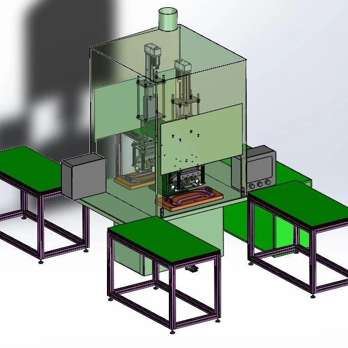 【非标数模】高频热合机LOGO压印设备3D数模图纸 Solidworks17设计