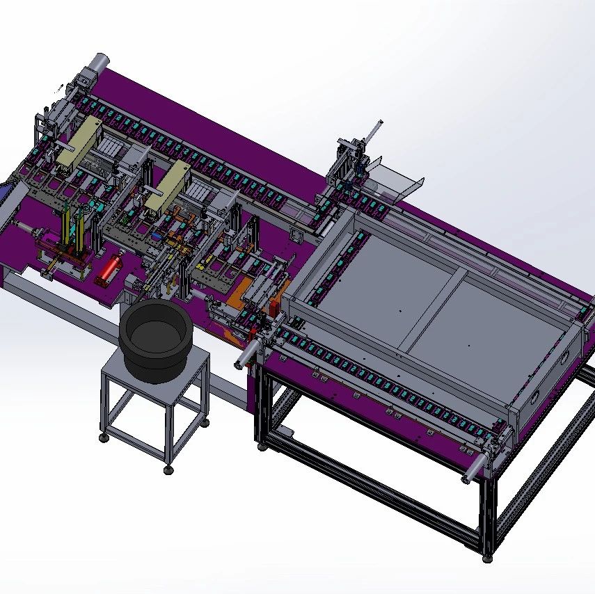 【非标数模】音响喇叭自动装配生产线3D数模图纸 Solidworks18设计