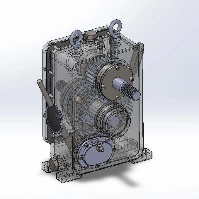 【差减变速器】用于船舶的齿轮变速箱3D图纸 Solidworks设计