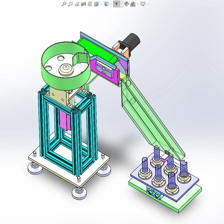 【非标数模】硬币分选打包机3D数模图纸 Solidworks14设计