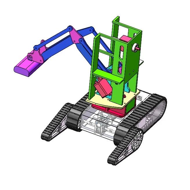 【机器人】楼梯清扫机器人3D数模图纸 Solidworks22设计