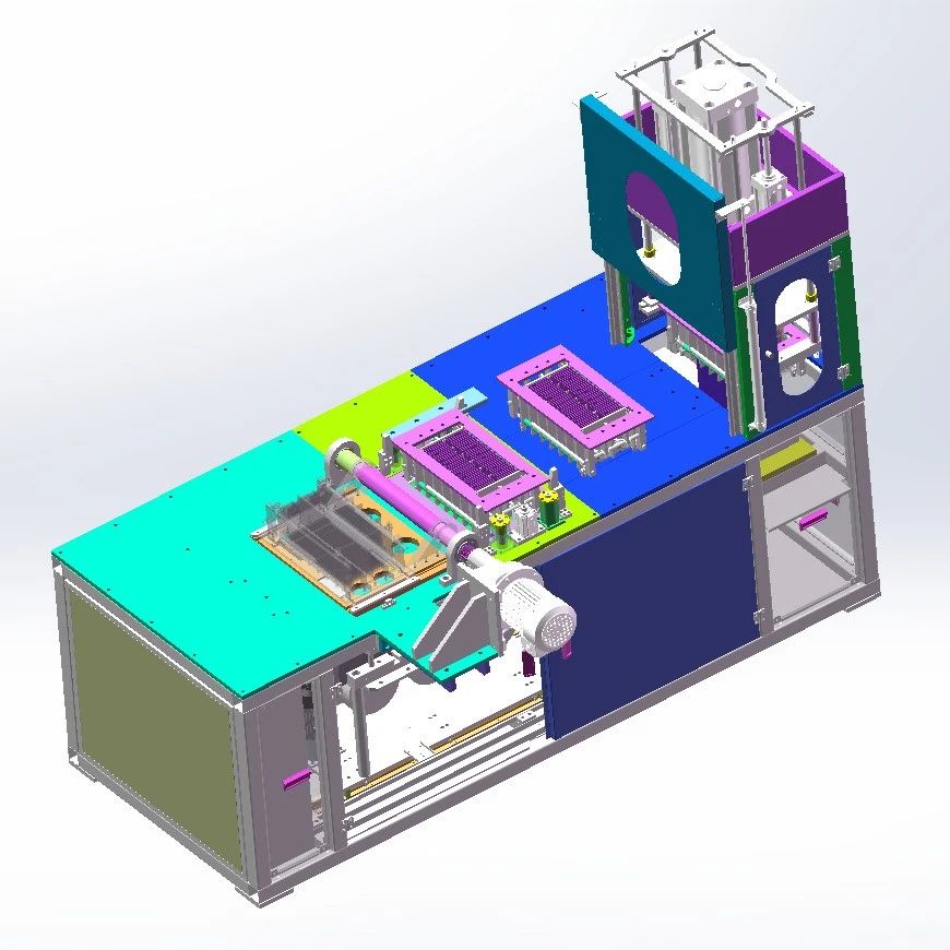 【非标数模】装极片机3D数模图纸 Solidworks23设计