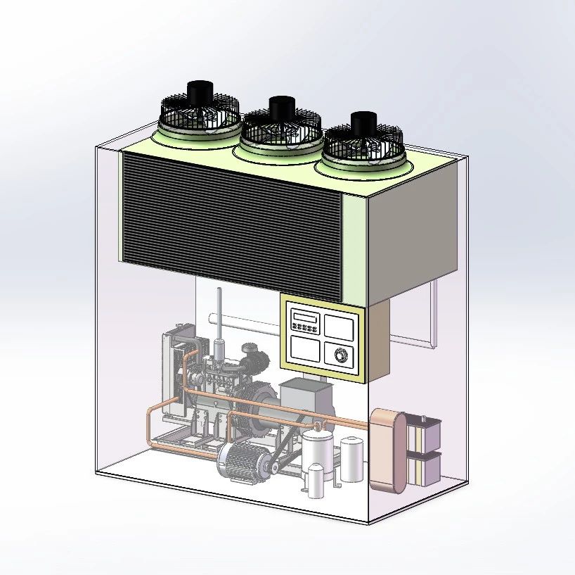 【工程机械】热泵系统3D数模图纸 Solidworks16设计