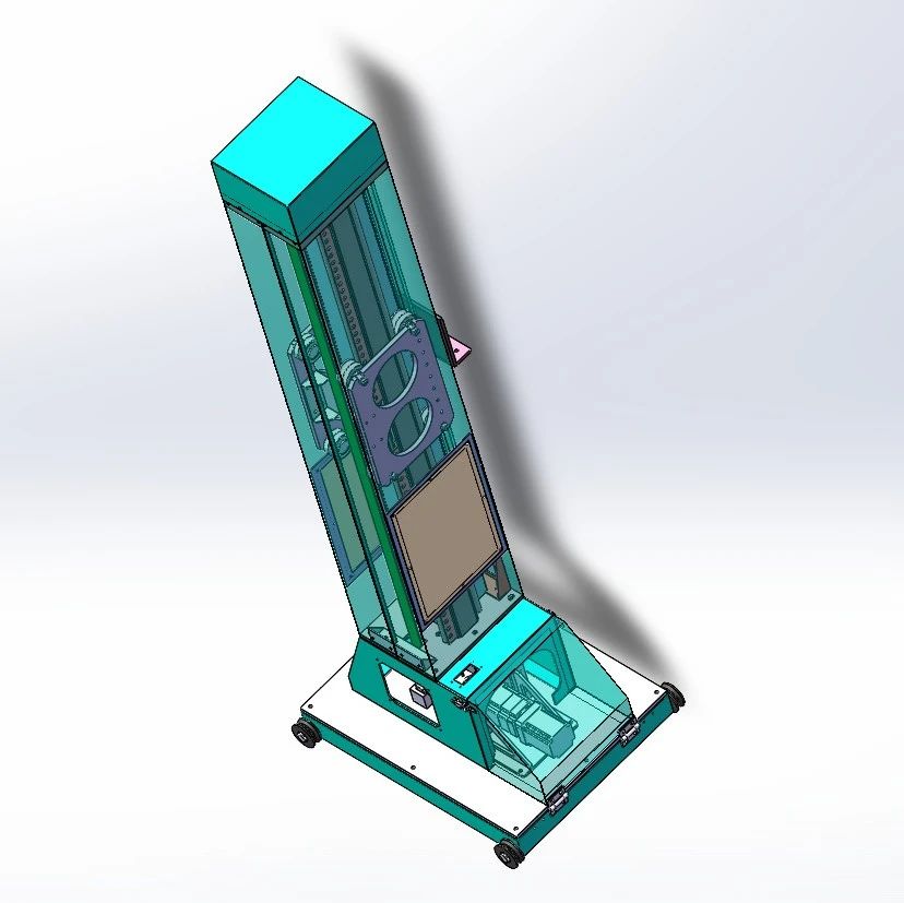 【工程机械】垂直皮带升降机3D数模图纸 Solidworks21设计