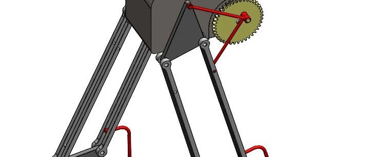 【精巧机构】步行机器人腿部简易结构3D图纸 Solidworks设计