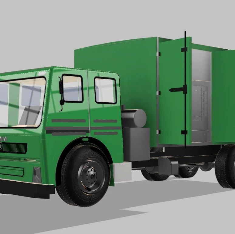 【工程机械】Workshop Truck改装的车间卡车3D图纸 STEP格式
