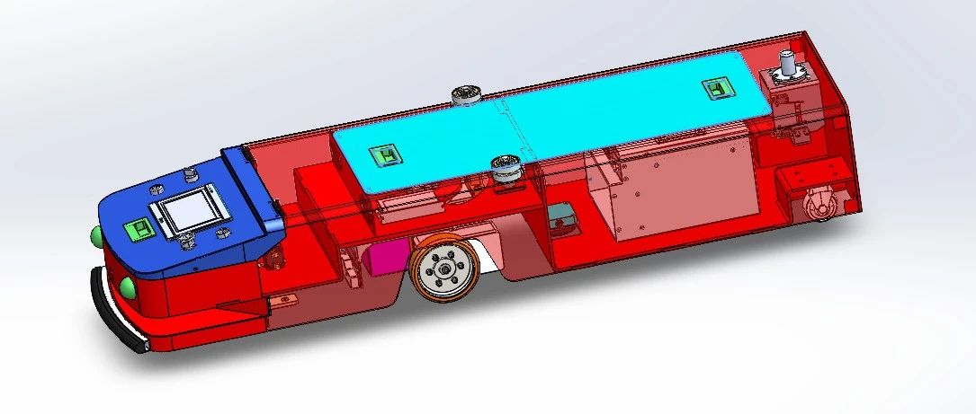 【工程机械】AGV单向潜伏牵引3D数模图纸 Solidworks21设计
