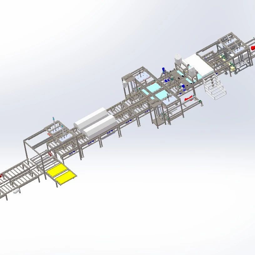 【非标数模】地暖片自动生产线3D数模图纸 Solidworks23设计