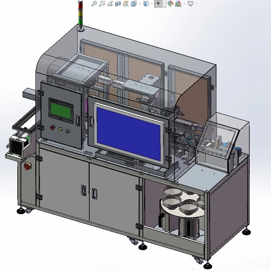 【非标数模】灯珠AOI双相机检测设备3D数模图纸 Solidworks19设计