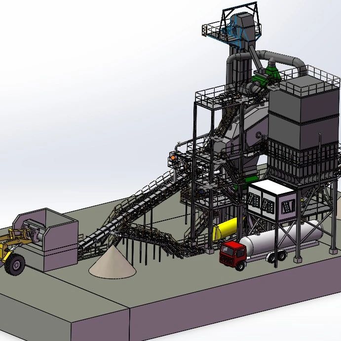 【非标数模】砂石生产线3D数模图纸 Solidworks20设计