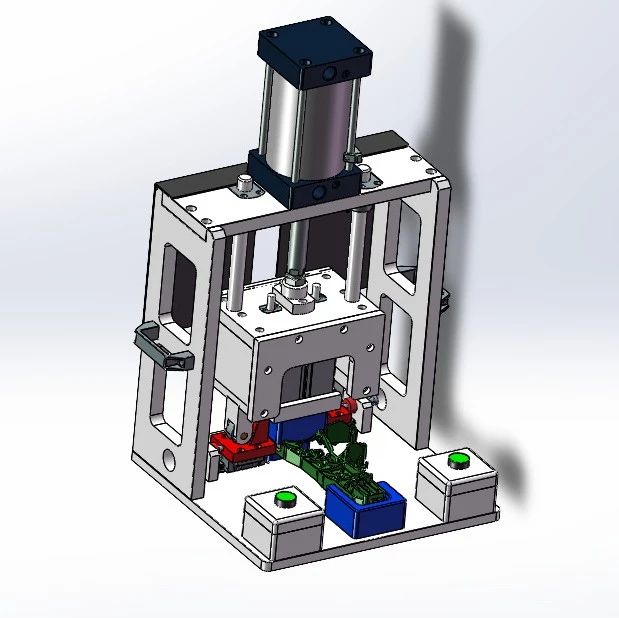 【工程机械】汽车门锁压合机3D数模图纸 STP格式