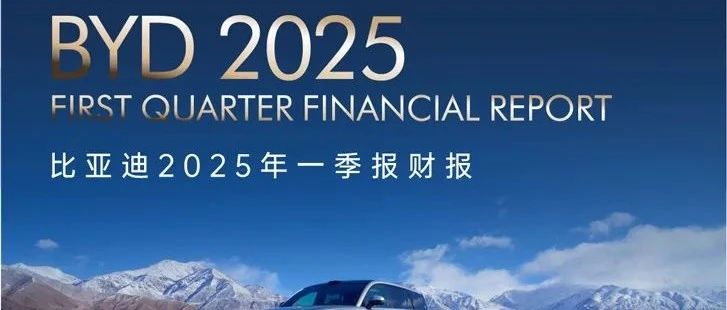 一图读懂 比亚迪2025年一季报财报！