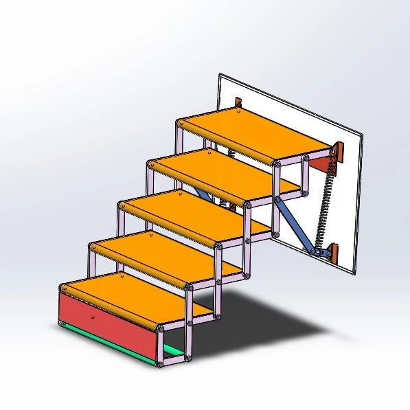 【工程机械】手动伸缩梯3D数模图纸 Solidworks18设计