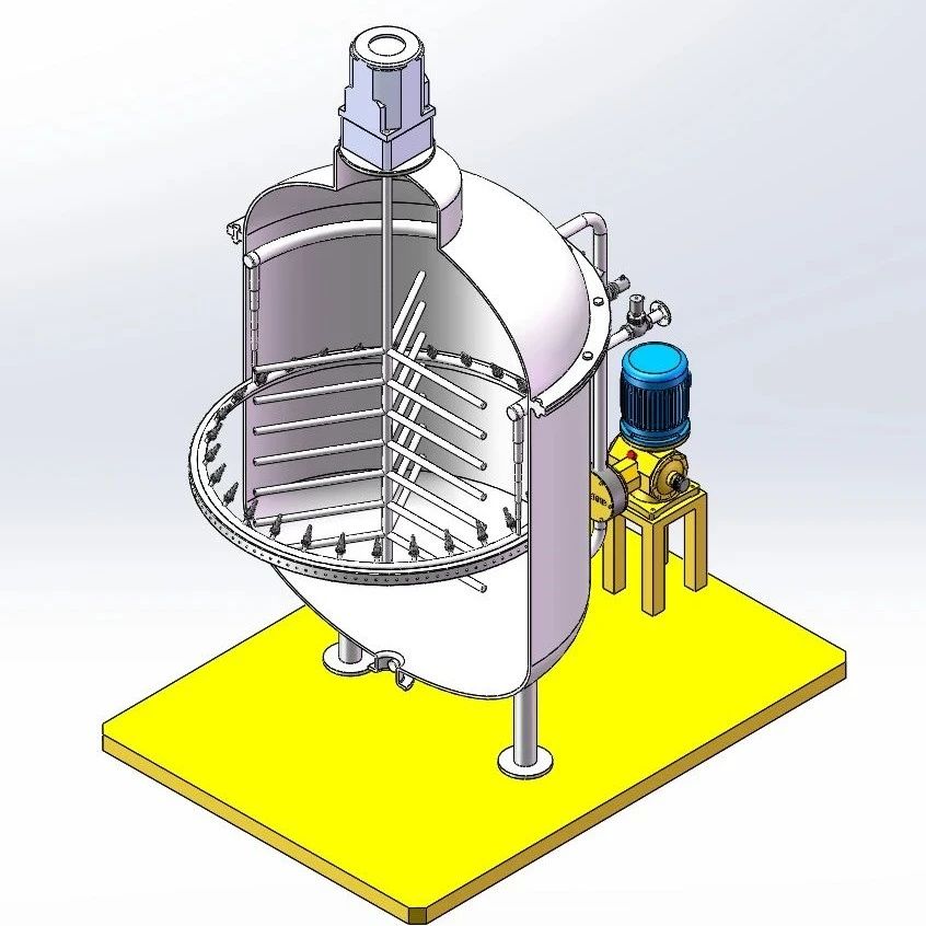【工程机械】醚化反应器3D数模图纸 Solidworks18设计