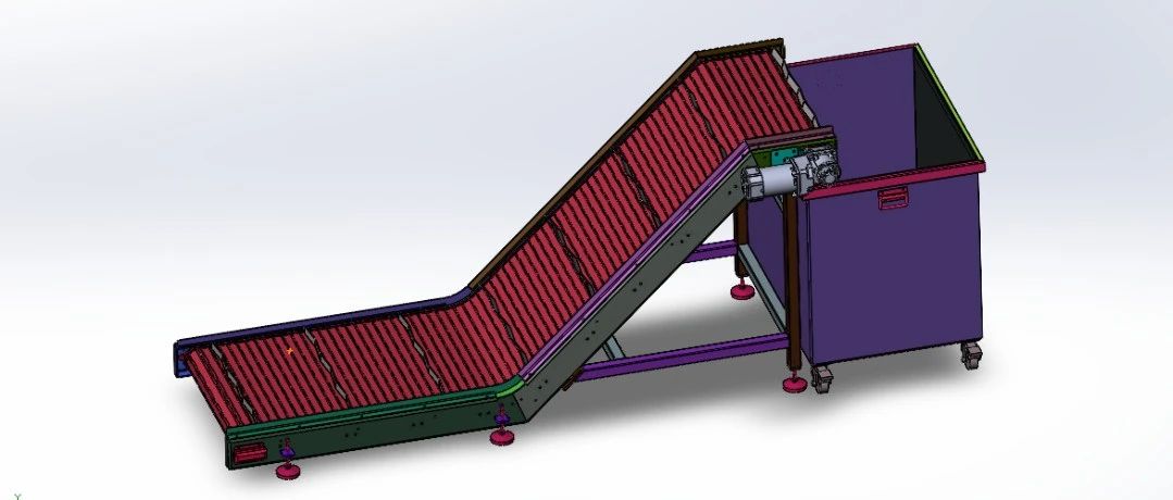 【工程机械】Z字型链板提升输送机3D数模图纸 Solidworks20设计
