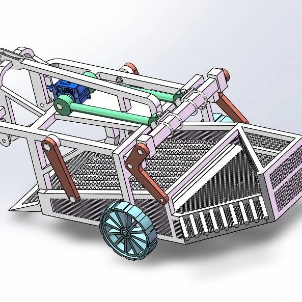 【农业机械】振筛式花生收割机3D数模图纸 Solidworks21设计