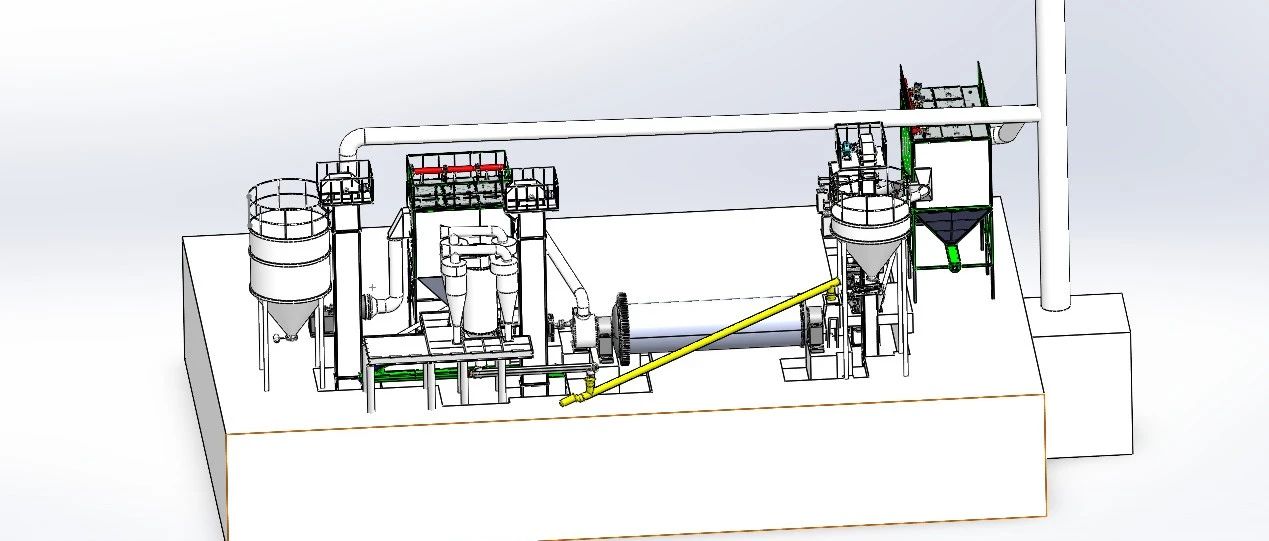 【非标数模】磨粉生产线3D数模图纸 Solidworks20设计