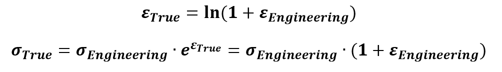 true strain and stress expressions