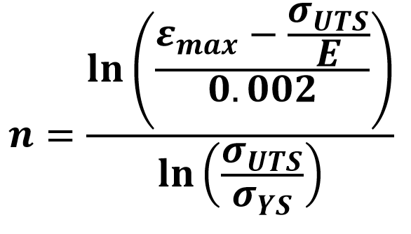 expression that calculates material parameter n