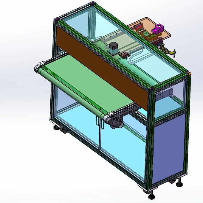 【非标数模】接料机3D数模图纸 Solidworks21设计