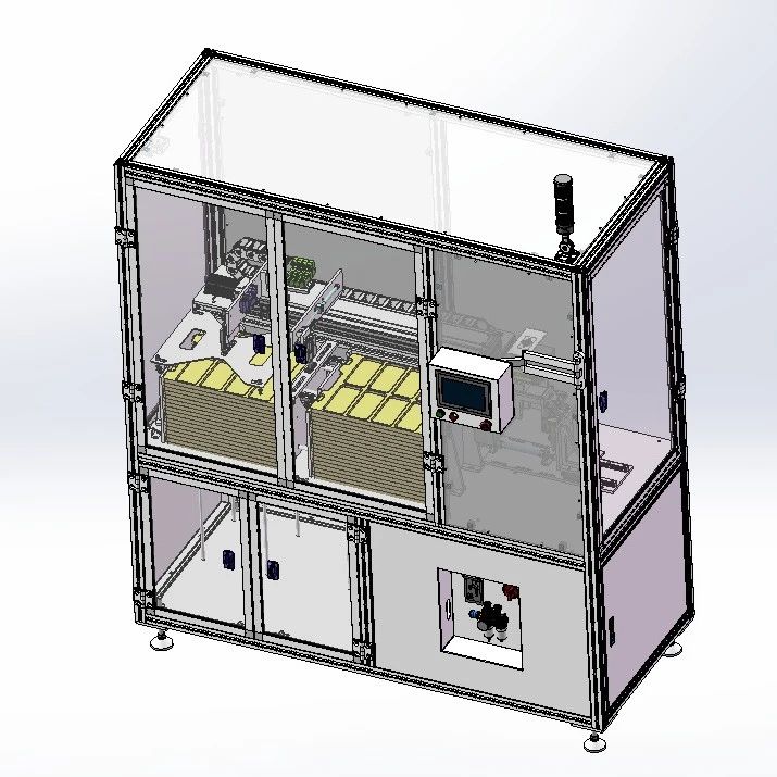 【非标数模】手机屏幕上料3D数模图纸 Solidworks21设计