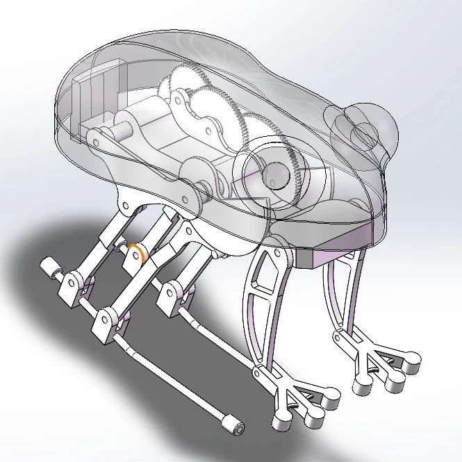 【机器人】仿生青蛙3D图纸 Solidworks20设计