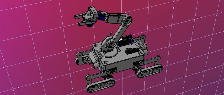 【机器人】COCOS机械臂四轮履带机器人小车3D图纸 STEP格式