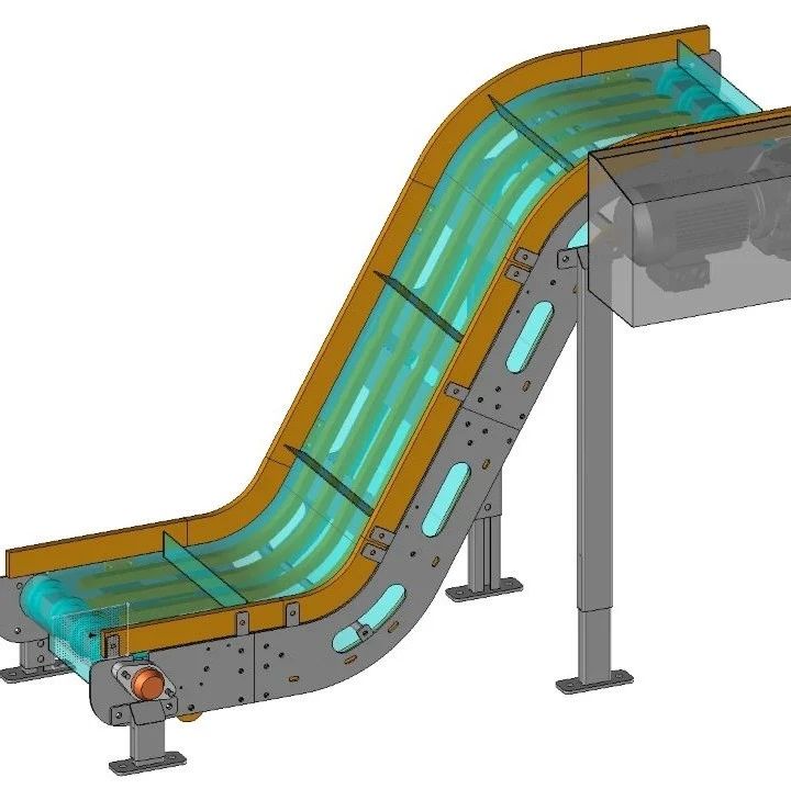 【工程机械】Belt conveyor带面板的皮带输送机3D图纸 igs STEP格式