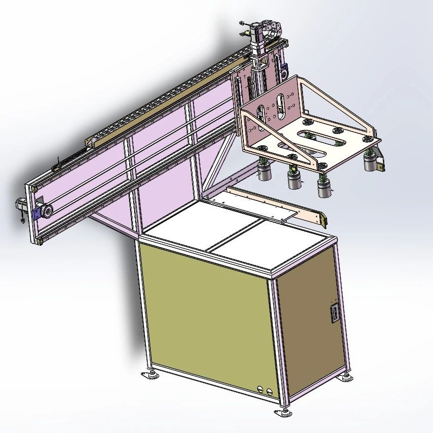 【非标数模】横向移载抓取一体机3D数模图纸 Solidworks19设计