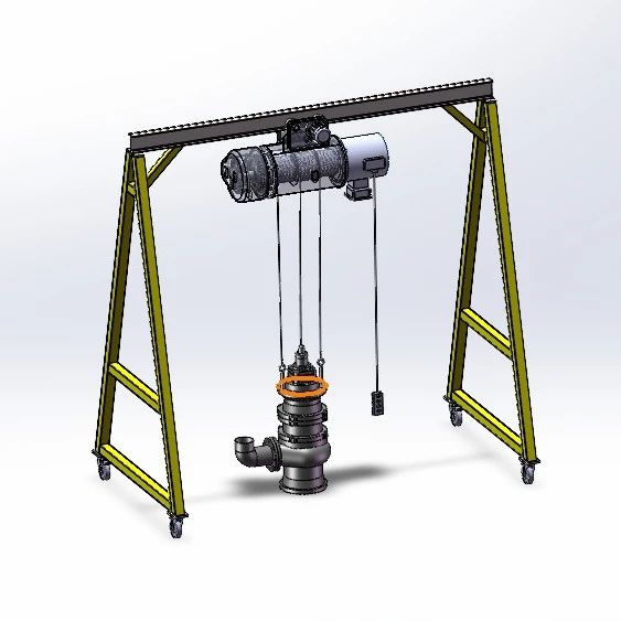 【工程机械】潜水泵提升装置3D数模图纸 Solidworks19设计