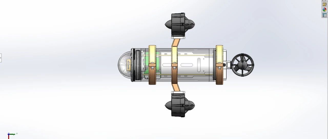 【海洋船舶】水下机器人3D数模图纸 Solidworks21设计